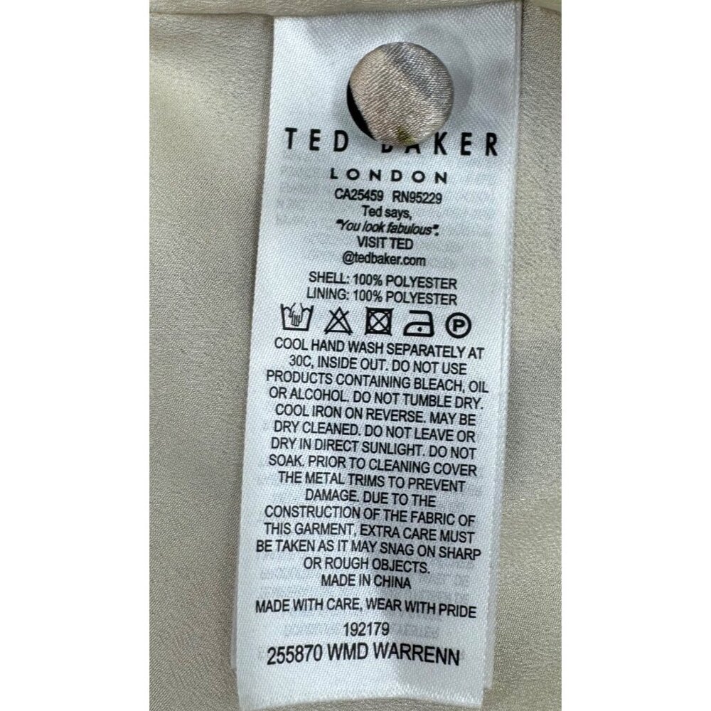 Ted Baker Warren Button Through Cami Women's Tiered Midi Dress Size 3 US Size - Picture 8 of 10